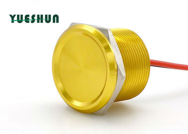 Κίνα Piezo διακόπτης κουμπιών ώθησης αργιλίου ΚΑΝΕΝΑΣ λαμπτήρας 25mm κίτρινο σώμα 24VAC 100mA διανομέας